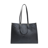 LOUIS VUITTON LV 路易威登 黑色 原花 壓紋牛皮 OnTheGo GM 兩用包 M44925 【二手名牌BRAND OFF】