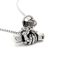 Kalung dengan loket keluli titanium untuk lelaki, dumbbell gim, fesyen Eropah dan Amerika, P0230-NK0