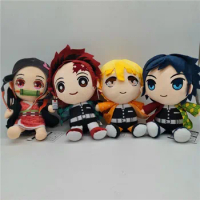 Demon Slayer Plush Dolls Cute Stuffed Sitting Toy Gift Kimetsu No Yaiba Nezuko Tanjirou Douma Makomo Kochou Shinobu Cosplay