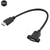 1pcs 30cm 50cm 60cm 1m 1.5m Gold Plated HDMI-compatible Extension Cable Male to Female With Panel Mount V1.4 For 1080PPSP HDTV