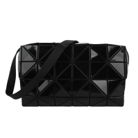 ISSEY MIYAKE  BAOBAO 幾何方格4x6搖滾斜背包(黑)亮面