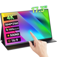 17.3 Inch 4K 3840*2160P Touchscreen Portable Monitor 100%DCI-P3 HDR FreeSync 1MS IPS Screen Game Display For XBox PS4/5 Switch