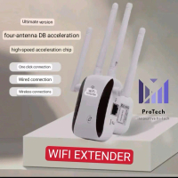 Protech-4 Antennas WiFi Range Extender 300Mbps Wireless Repeater Signal Booster