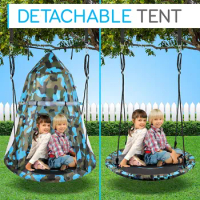 40”Hanging Tree for Kids Outdoor Flying Saucer Floating Platform-Includes Hammock Pod Hang Kit and Swinging Swivel Spinne