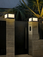 太陽能柱頭燈現代簡約戶外防水庭院燈室外別墅圍墻花園柱子燈柱燈