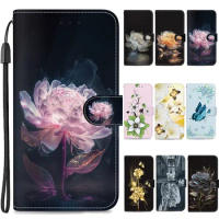 Case on For Xiaomi 11 Lite 5G NE 11T Pro Mi11 Lite 11Lite NE 5G Mi11T Pro 11Tpro Leather Flip Stand Phone Cover Cute Flower Capa