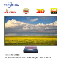 Factory price 150 inch ALR Projector Screens T-prism fix frame projection screen for home theater 4K Ultra short throw Projector