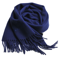 Vivienne Westwood 長版刺繡行星LOGO羊毛圍巾(藏藍)