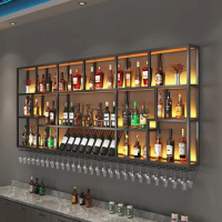 Modern Cocktail Wine Cabinets Industrial Wall Mounted Shelf Storage Bar Cabinet Whisky Kitchen Armoire Vitre Liquor Furniture