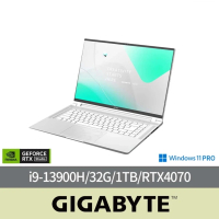 GIGABYTE 技嘉 16吋 i9 RTX4070創作者筆電(AERO 16 OLED BSF-A3TW964SP/i9-13900H/32G/1TB/W11P)