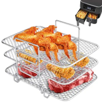 Air fryer accessories Three layer grill, steam rack, stainless steel air fryer accessories kitchen accessories