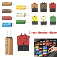 Circuit Breaker Blade Fuse Auto Accessories Manual Reset Fuse Adapter Reset for Car Truck Boat Marine 5A 7.5A 10A 20A 25A DC 28V