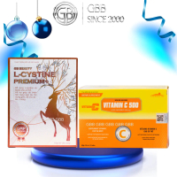 Combo viên uống GBB L cystine premium và Vitamin C hỗ trợ cải thiện da tối màu và hỗ trợ giảm rụng t