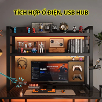 Kệ decor bàn học gỗ gaming  kệ để bàn làm việc thông minh giá để đồ decor đựng đồ trang trí setup