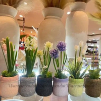 Tanaman Tiruan Bunga Dekorasi Ruangan Dengan Pot Ukuran Kecil Bahan Plastik WMO IF5932 Bunga Grape H