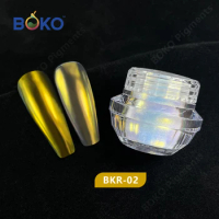 BOKO 0.3g Mirror Laser Nail Glitter Powder Gold Aurora Effect Nail Art Chrome Pigment Dust Size Matte Round Sequins For Nails