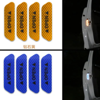 4 Pcs Universal Car Warning Reflective Tape Safety Warning Mark Open for Motorcycle Bike Automobile Styling Decoration Sticker