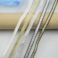 5m Gold Silver Lace Trim Ribbon Curved Lace Edges Sewing Centipede Braided Lace Wedding Craft DIY Clothes Accessories Decoration
