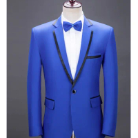 Worldwide Popular Gangnam Style Tuxedo Jacket PSY Blue Suit Top Cosplay Costume