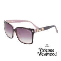 【Vivienne Westwood】英國薇薇安魏斯伍德復古彩繪鉚釘太陽眼鏡(淡紫 AN752M03)