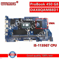 DAX8QAMB8D1 With i5-1135G7 CPU Notebook Mainboard For HP ProBook 450 G8 Laptop Motherboard M78960-601 Tested OK