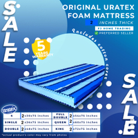 ORIGINAL Uratex Foam 2 inches thick  with cover CLICK VARIANT 2x30x75  /  2x36x75  /   2x48x75  /  2x54x75  /  2x60x75 URATEX FOAM click variant, sizing guide in picture