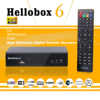 Hellobox6 Satellite Receiver 1080P Support MultiStream/T2MI TV BOX Decoder HD Digital DVB S2 Tuner H.265 HEVC Receptor