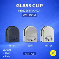 Glass Clip Klem Railing Tiang Balkon Penjepit Kaca Stainless Rata Satin