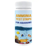 Ammonia Test Strips 50 Count Water Testing Aquarium Test Strip Water Test Kit Safe Ammonia Tester For Fish Tank Fresh Salt Water