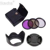 52mm UV CPL FLD Filter Kit+Front Lens Cap+Flower Lens Hood For Nikon D5600 D5500 D5300 D5200 D3400 D7500 D3200 for AF-S 18-55mm