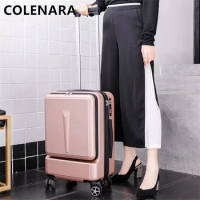 COLENARA 20"24" Inch Luggage New High-grade Business Front-opening Laptop Bag Trolley Case Rolling Password Case Men's Suitcase