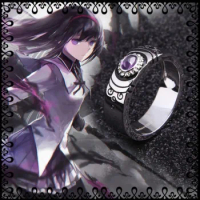 Puella Magi Madoka Magica Akemi Homura Soul Gem 925 Sterling Silver Ring #7 Cos