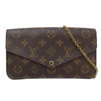 LOUIS VUITTON LV 路易威登【再降價】棕色 原花 帆布 Pochette Felicie 肩背包 M61276 【二手名牌BRAND OFF】