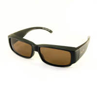 【MOLA 摩拉】前掛式偏光近視太陽眼鏡套鏡 男 黑框茶片 UV400(3620Xblb)