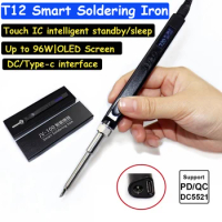 T12 OLED Smart Electric Soldering Iron Kit USB Type-C PD 65W Repair Tool Adjustable Temperature Portable Solder Welding Station