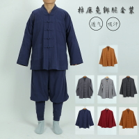 僧服 居士服 僧服男免綁腿夏季短褂棉麻薄款套褂套裝僧人僧衣比丘尼女涼善之緣『my3846』