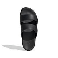 【adidas 愛迪達】Znsory Sandal 男鞋 女鞋 黑色 中性 兩槓拖 魔鬼氈 雙槓 運動 休閒 拖鞋 JR3122