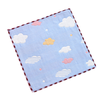 colorland【5入】高密度六層紗小方巾卡通口水巾