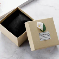 Square Watch Box Paper Packing For Watches Rectangle Jewelry Boxes Flower Gift Box Khaki Storage caja para relojes boite montre