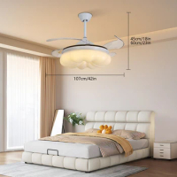 Ceiling Fan with Lights&amp;Remote Control 42 Inch Modern Fandelier Ceiling Fan Retractable Ceiling Fan with Light