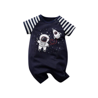 【JoyNa】短袖包屁衣 短袖寶寶連身衣 宇航員款 嬰兒服(造型款.春夏短袖)