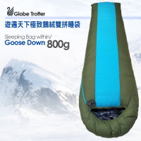 【遊遍天下】MIT防風防潑水保暖雙拼鵝絨睡袋GD800(1.49KG)
