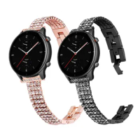 20mm 22mm Diamond Strap For Huami Amazfit GTR 2 47mm 42mm Bracelet Jewelry Band for Amazfit Stratos 3 GTS Bip S Womens Watchband