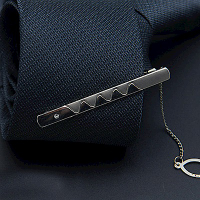 拉福   造型6CM高檔領帶夾領夾滿曲(附盒)