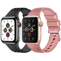 Silicone Strap for Apple watch 6 band 44mm 40mm iWatch band 38mm 42mm 3D Texture Sport bracelet Apple watch series 3 4 5 se 6