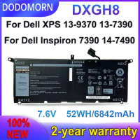 DODOMORN New DXGH8 Battery For Dell XPS 13 9380 9370 7390 For Dell Inspiron 7390 2-in-1 7490 G8VCF H754V 0H754V P82G 52WH