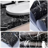 Wallpaper Stiker Dinding Motif Marmer Bahan Kertas Pvc Untuk Dekorasi Ruang Tamu Kamar Tidur Kitchen
