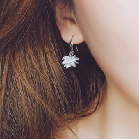925銀水晶雪花耳環女長款 時尚韓國氣質吊墜個性耳釘飾品純銀耳墜