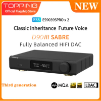 NEW TOPPING D90 III SABRE Fully Balanced HIFI DAC two new flagship ESS chips, ES9039SPRO and XU316 THD+N less than 0.000041%