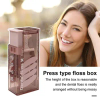 Press Floss Pick Box Sturdy Durable Dental Floss Box Portable Floss Pick Storage Box for Travel with Push Button for Dating